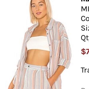 MINKPINK Mahi Oversized Striped Multicolor Button-Up Women's Top